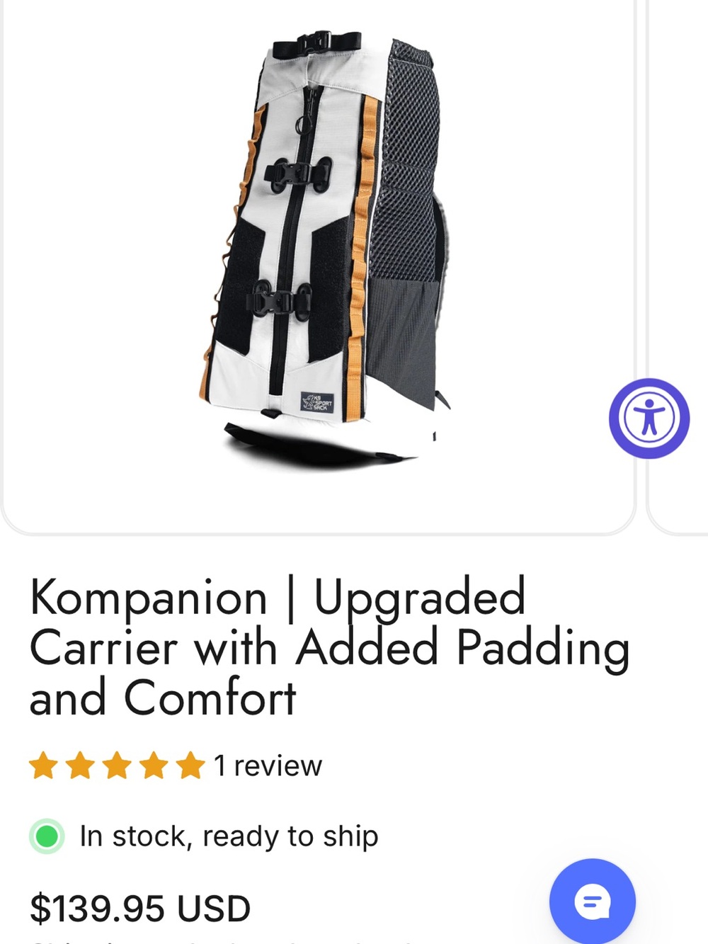 NWT K9 Sport Sack Kompanion large